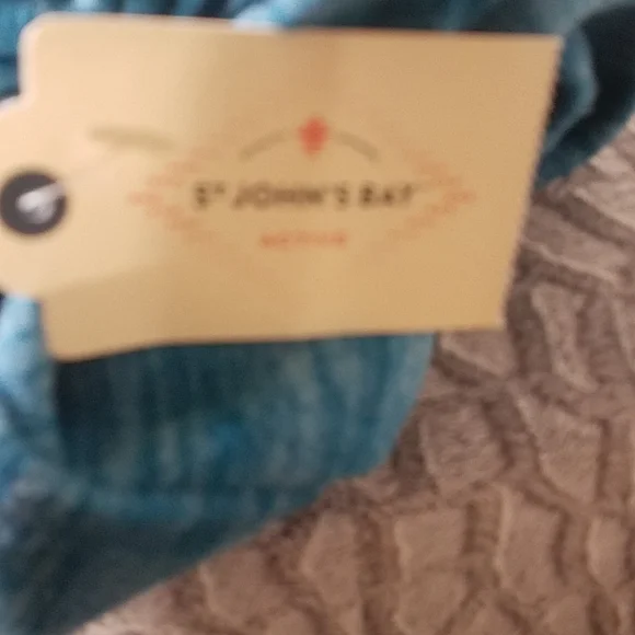 NWT St John's Bay Teal Blue V Neck Sweatshirt Shirt Size Small New with Tags - Picture 6 of 6